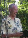 Bob welcoming the bride and groom during the Rehearsal.